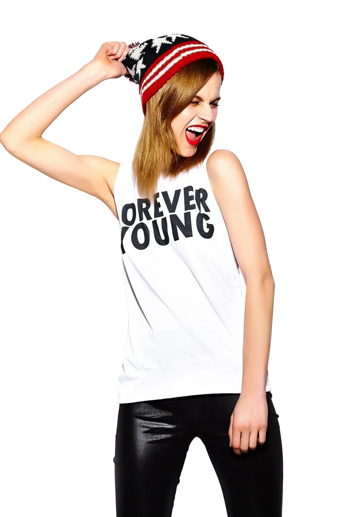 Dame mit bedruckten Tank-Top